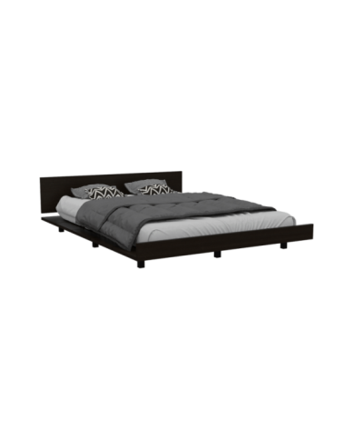 Cama Queen Wesley, Wengue y Miel, Incluye Tendido de Tablas