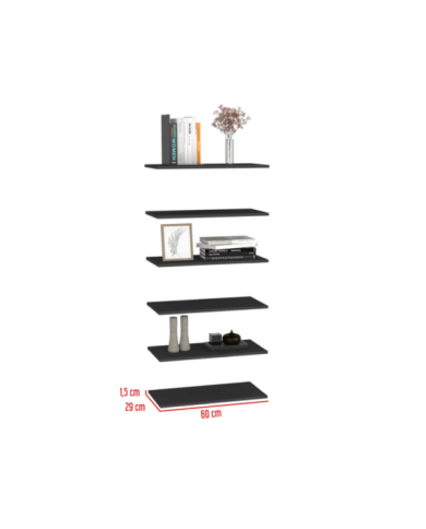 Entrepaño Flotante Coruña 80, Wengue X6 Unidades