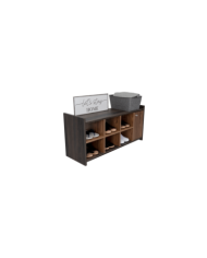 Zapatero Recibidor Z, Carbón y Castaño, con Un Entrepaño Fijo y Tres Divisiones
