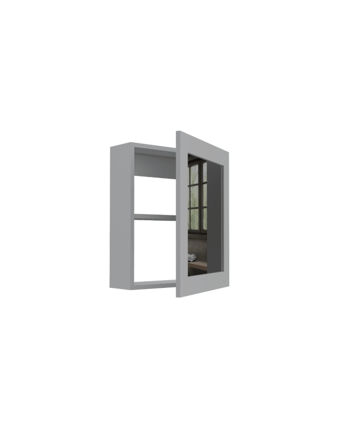 Gabinete de Baño Heston, Blanco, con Espejo y Dos Entrepaños