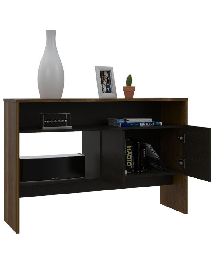 Mueble Recibidor Clasic, Cobre y Wengue, con Dos Puertas y Dos Entrepaños