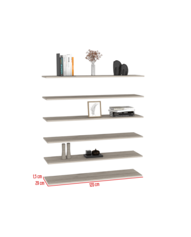 Entrepaño Flotante Coruña 120, Humo X6 Unidades