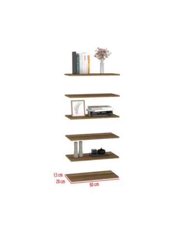 Entrepaño Flotante Coruña 60, Cobre X6 Unidades