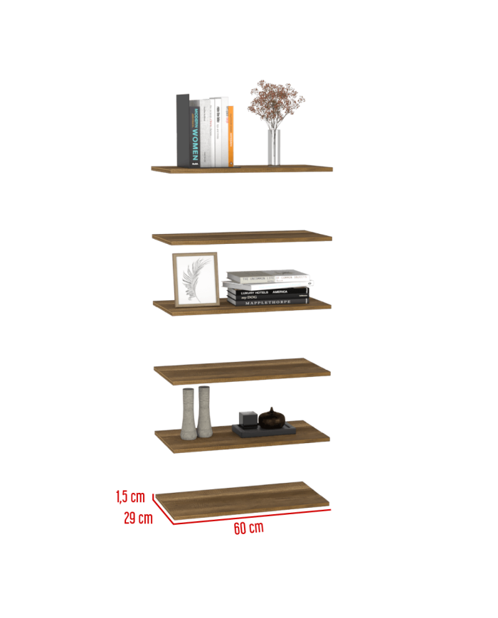 Entrepaño Flotante Coruña 60, Cobre X6 Unidades