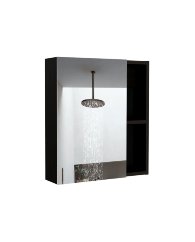 Gabinete de Baño Delhi, Wengue, con Puerta Espejo y Varios Entrepaños