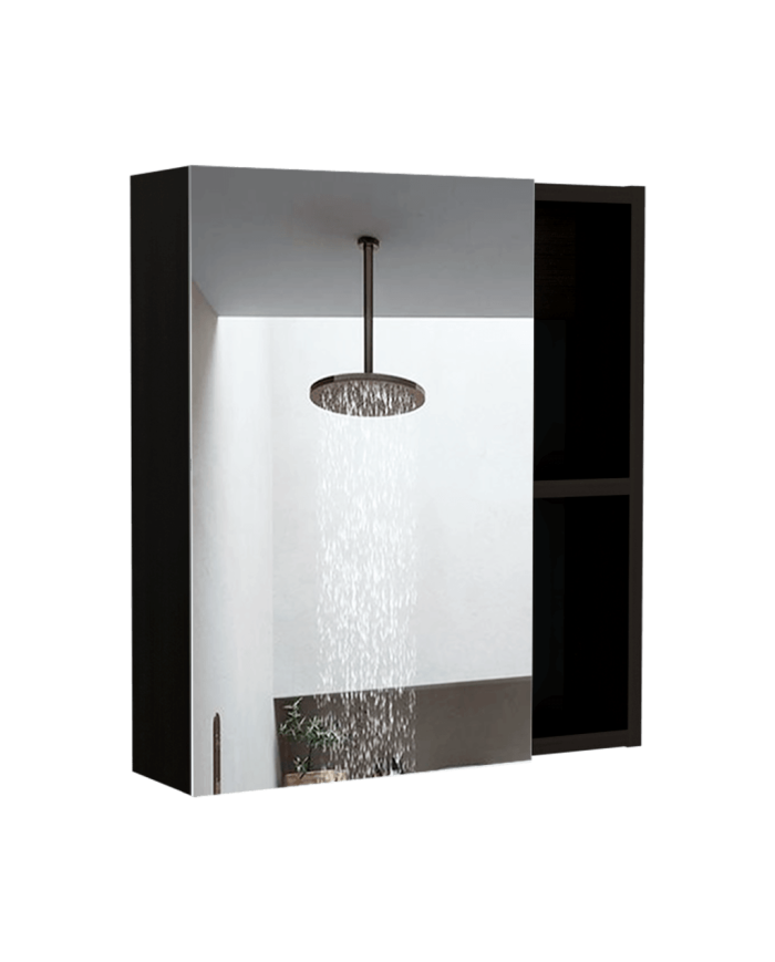 Gabinete de Baño Delhi, Wengue, con Puerta Espejo y Varios Entrepaños