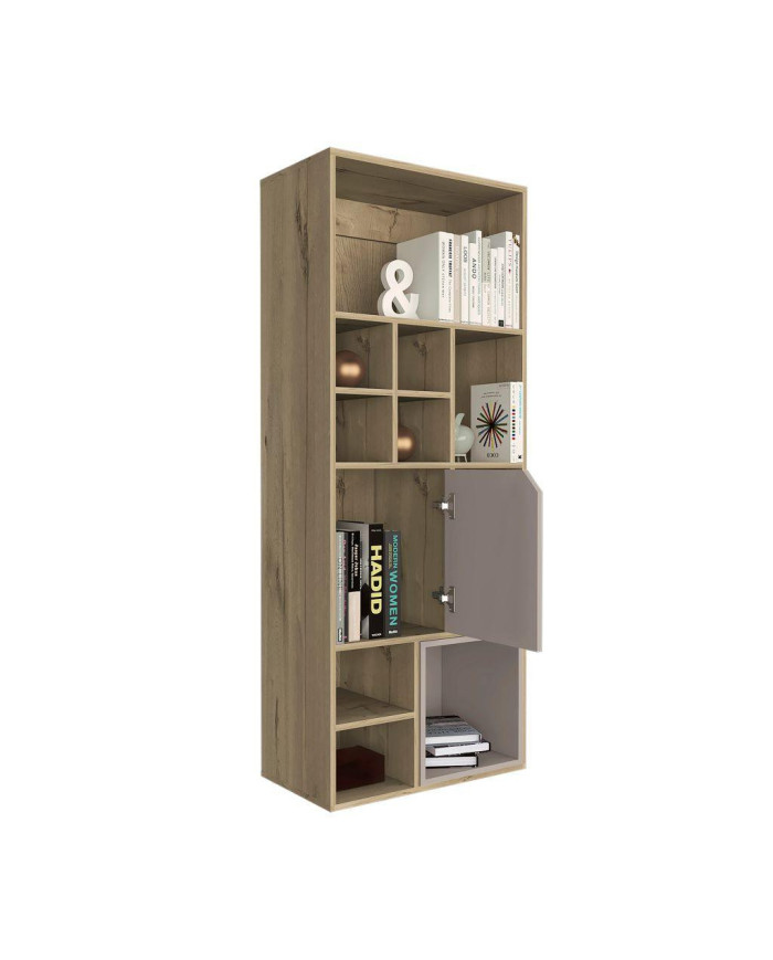 Biblioteca Sahara, Café Claro y Cocoa, con Capacidad de Múltiple Almacenamiento