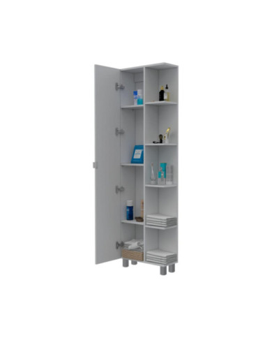 Mueble Esquinero Zendaya, Blanco, con Cinco Entrepaños