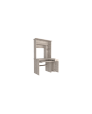 Escritorio Zafir, Humo, con Un Cajón y Cinco Entrepaños