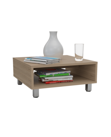 Mesa de Centro Pity, Beige, con Patas En Acero Cromado