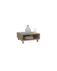 Mesa de Centro Pity, Beige, con Patas En Acero Cromado