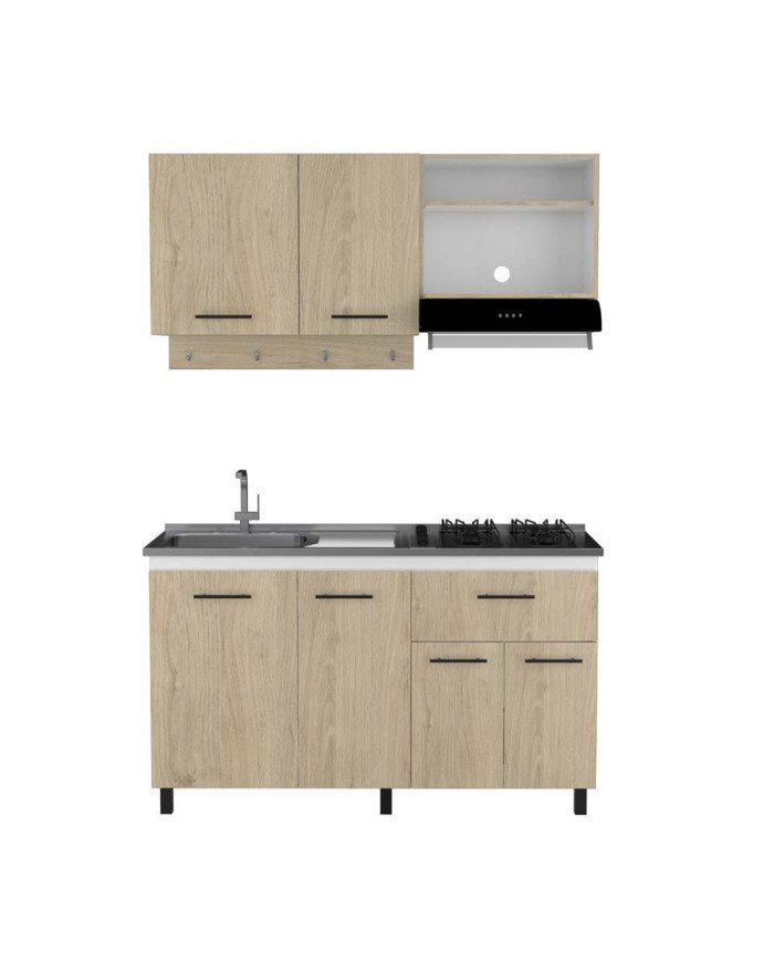 Cocina Integral Kane, Beige y Blanco, No Incluye Mesón